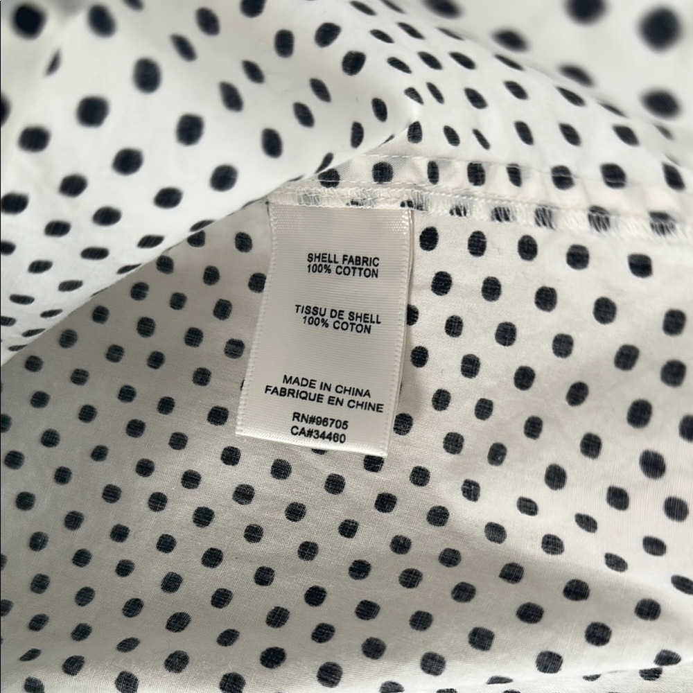 Rebecca Taylor La Vie Cream and Black Polka Dot Blouse Sz M NWT - Picture 4 of 4